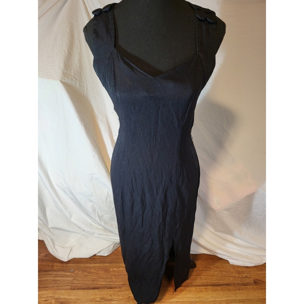 Vintage Blondie And Me Black USA Size 9-10 Long Cross‎ Back Dress